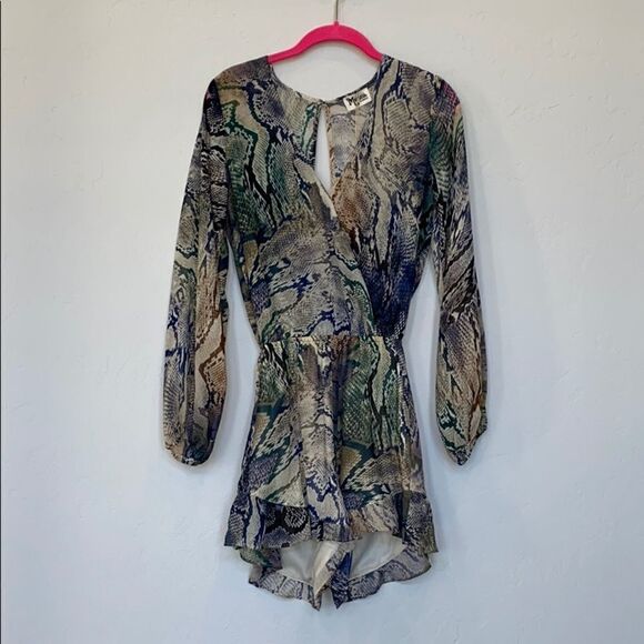 Show Me Your Mumu Snakeskin Romper - Picture 1 of 4